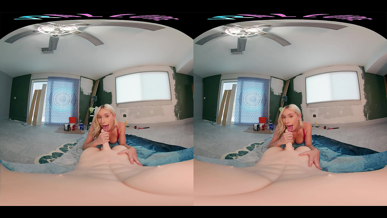 Beautiful busty blonde lets you fill her pussy up in VR
