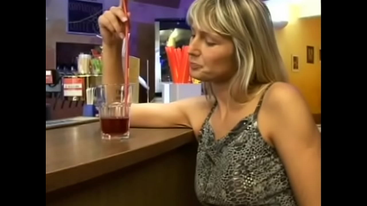 Blond in bar getting fucked