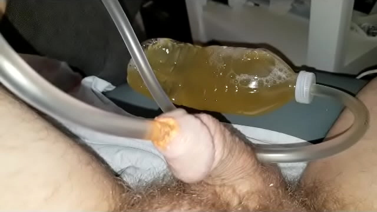 Squirts Piss Through Hose Bottle Foam Fitted Urethra