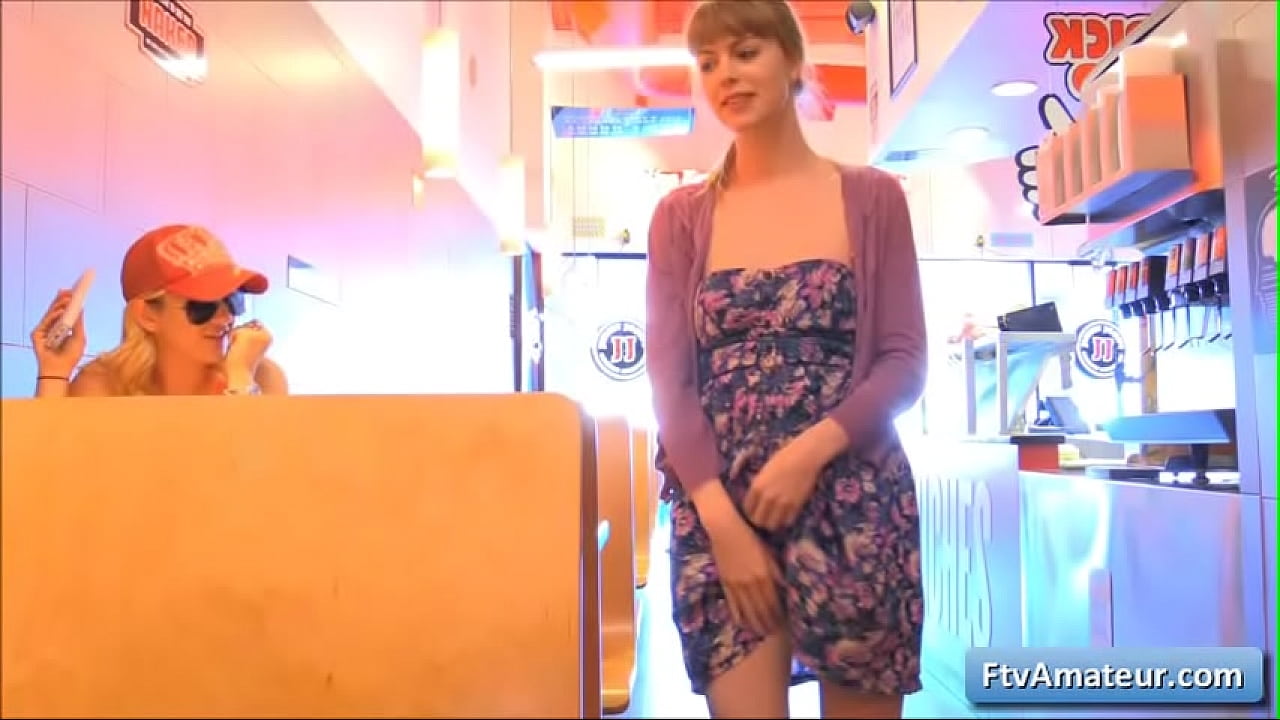 Watch this teenager blondie girl finger fuck and rub her clit in a public diner and loves it