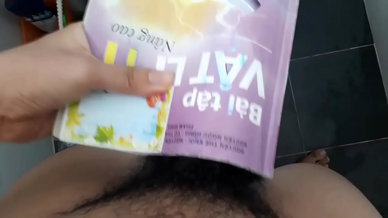 Gay masturbate with book