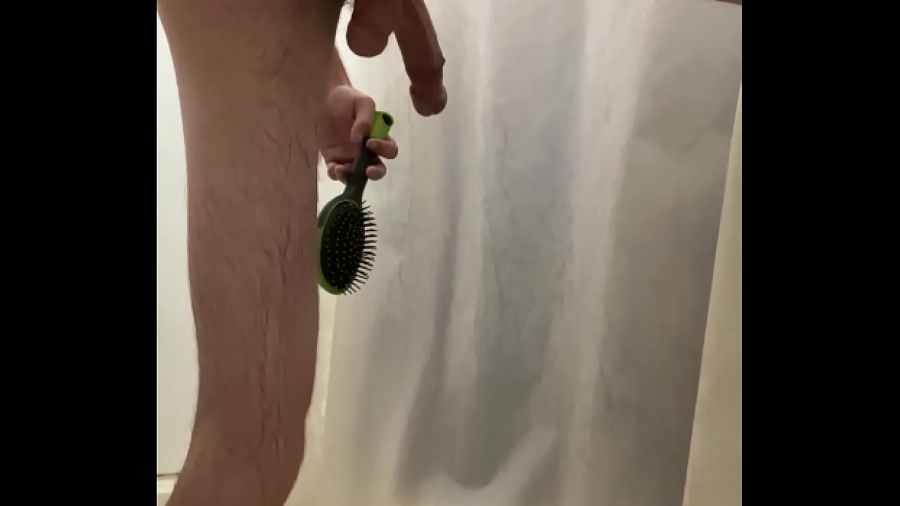 Shower fun with toothbrush