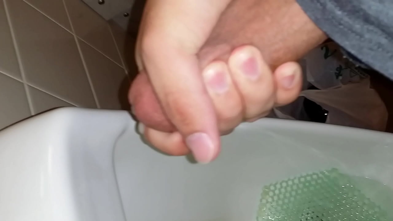Cum in a public bathroom