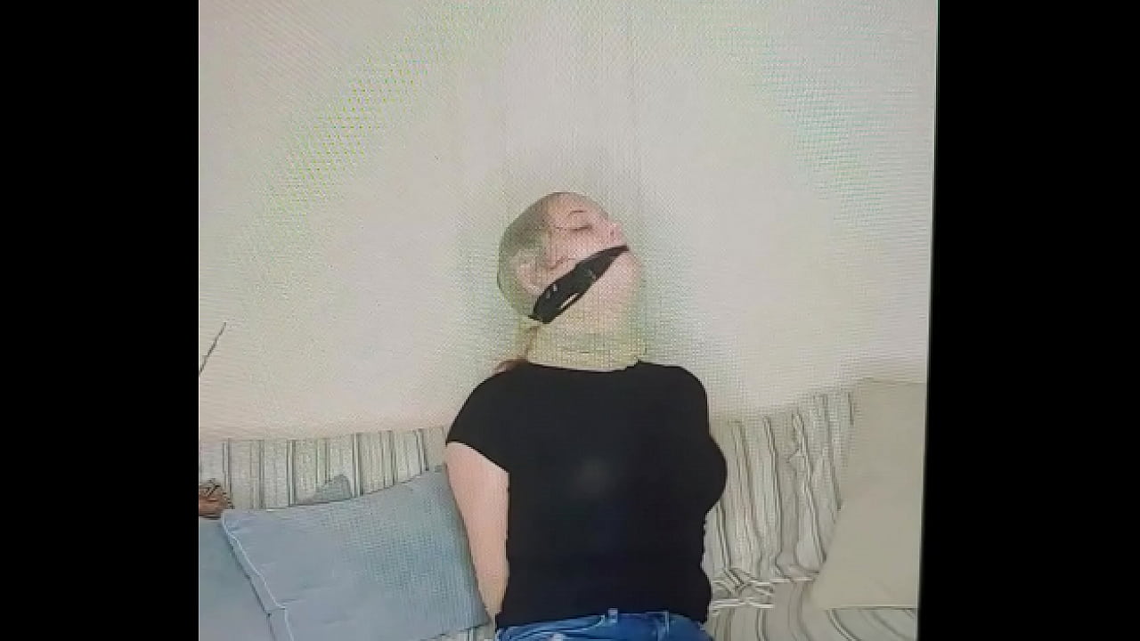 Tied Up Tape Gagged Nylon Bondage