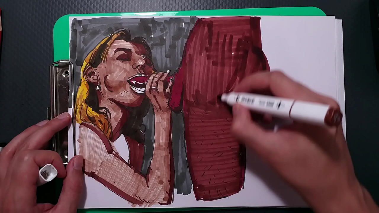 how to draw with markers? from sketch to painting