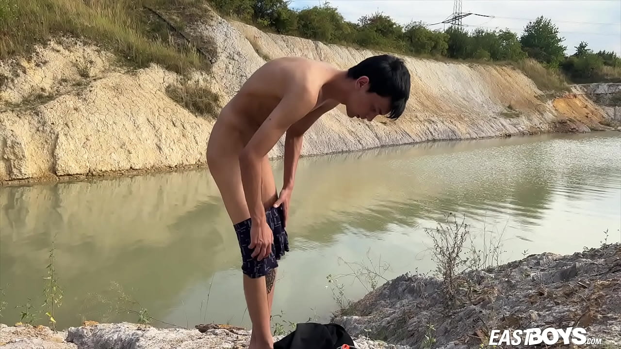 Today we have yet another video with our good'ol'friend Carlos Costa! Carlos needs no introduction, this time we took him to abandoned quarry for some swim, then had some fun in a car, before finally finishing up with a massive cumshot in the st