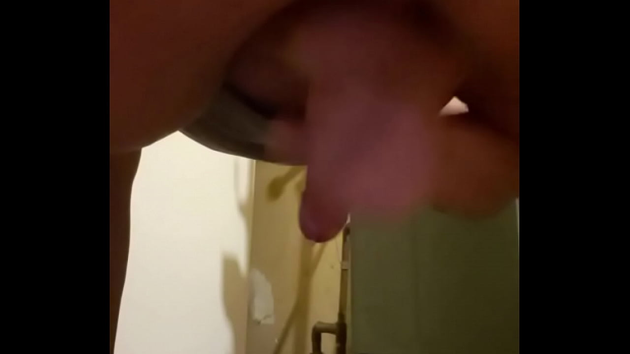 Huge cumshot from a chub with cock dangling and ass out