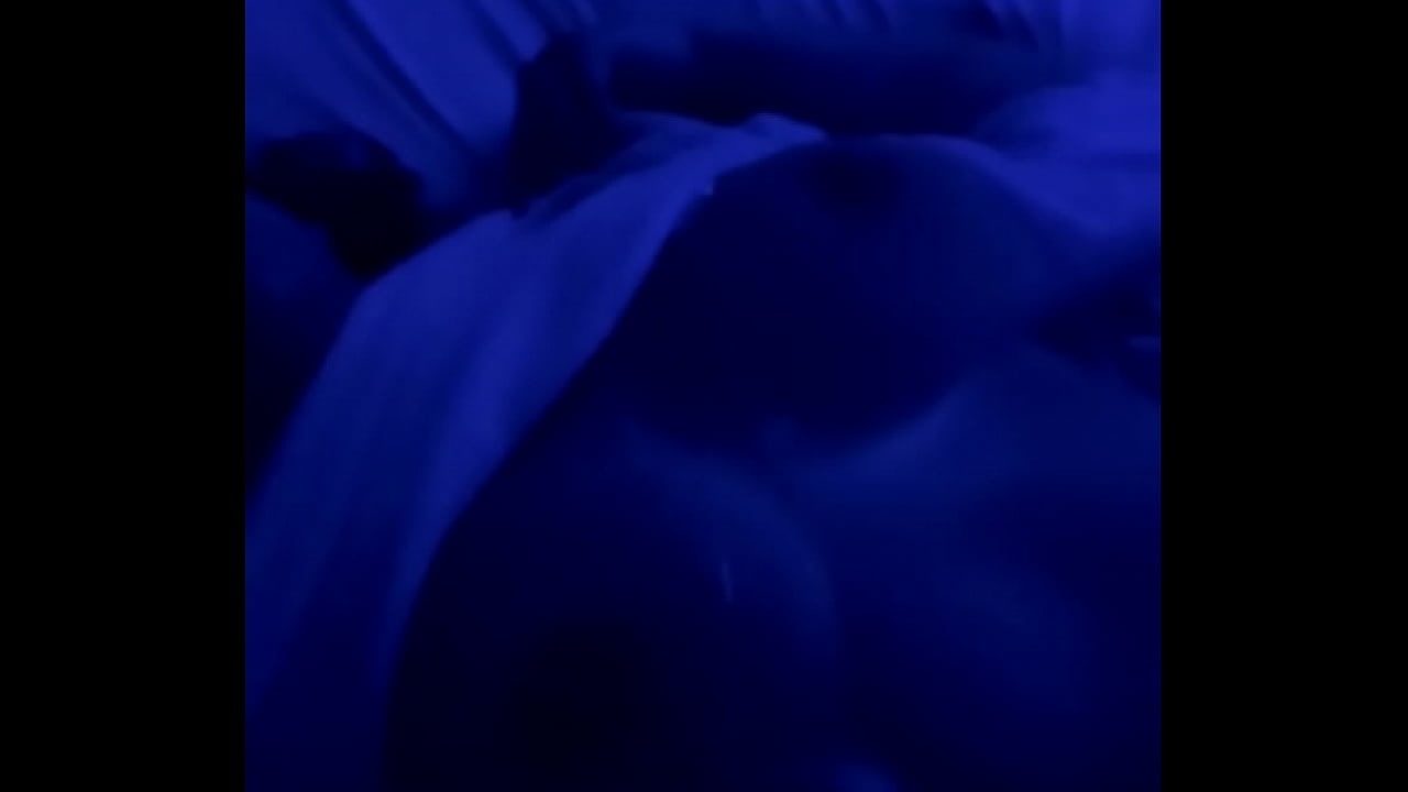 Blue light to show my load on huge boobs