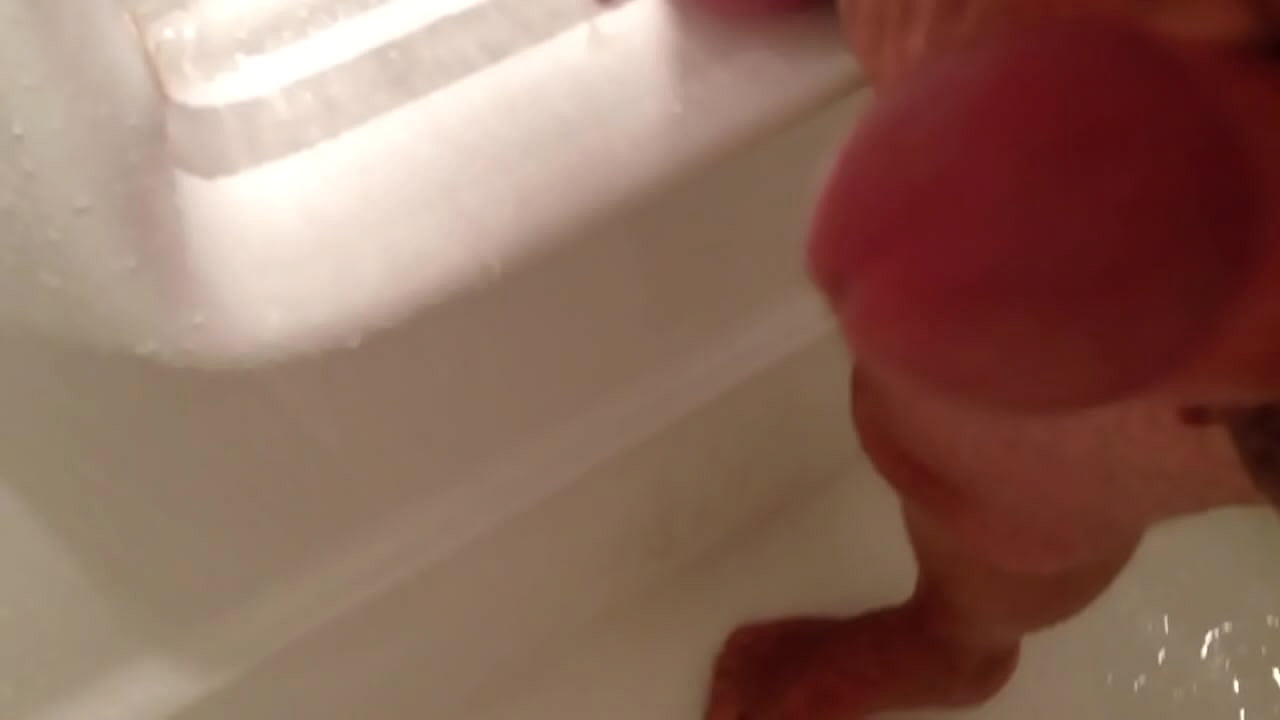 Cum dripping in shower