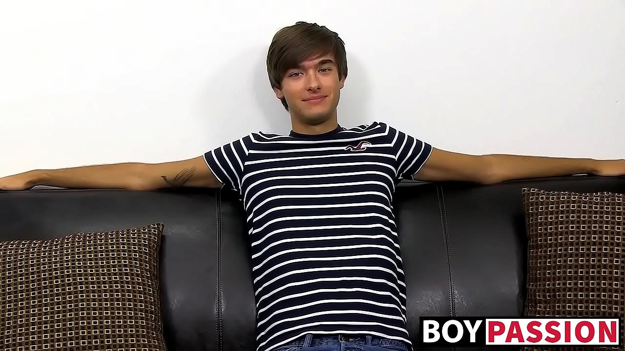 Emo twink stroking it after an interview