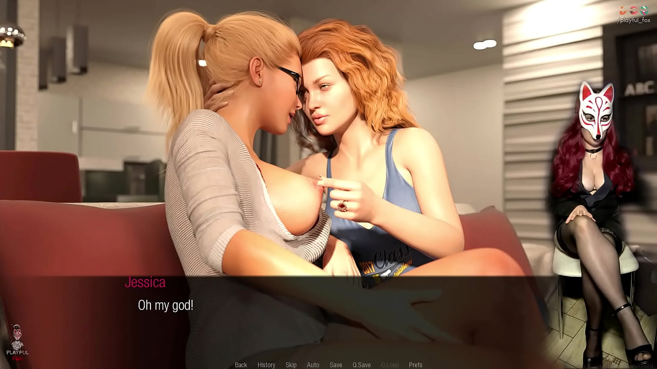 Play Porn Game Wearing Sexy Jacket and Stockings - Jessica ONeil Hard News playthrough #31