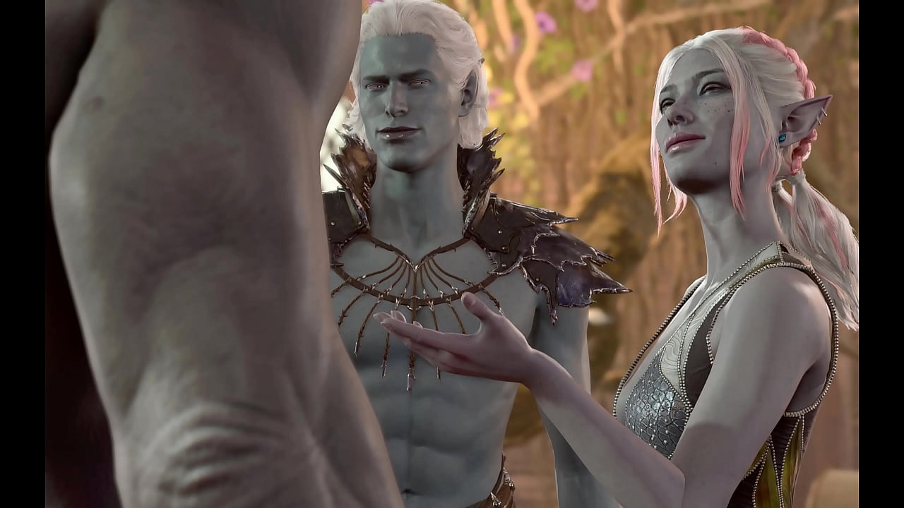 BG3 Naked Cutscenes: Drow Twins Sex Scene (with Halsin)