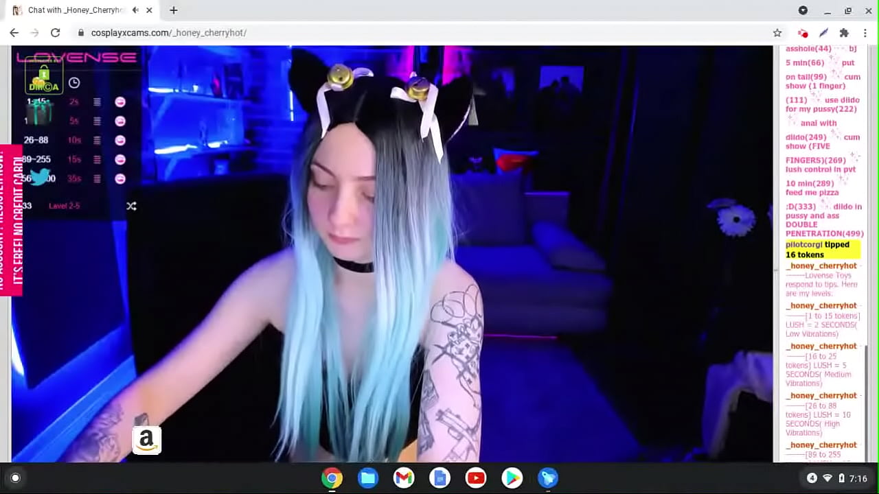 hentai performs on cam