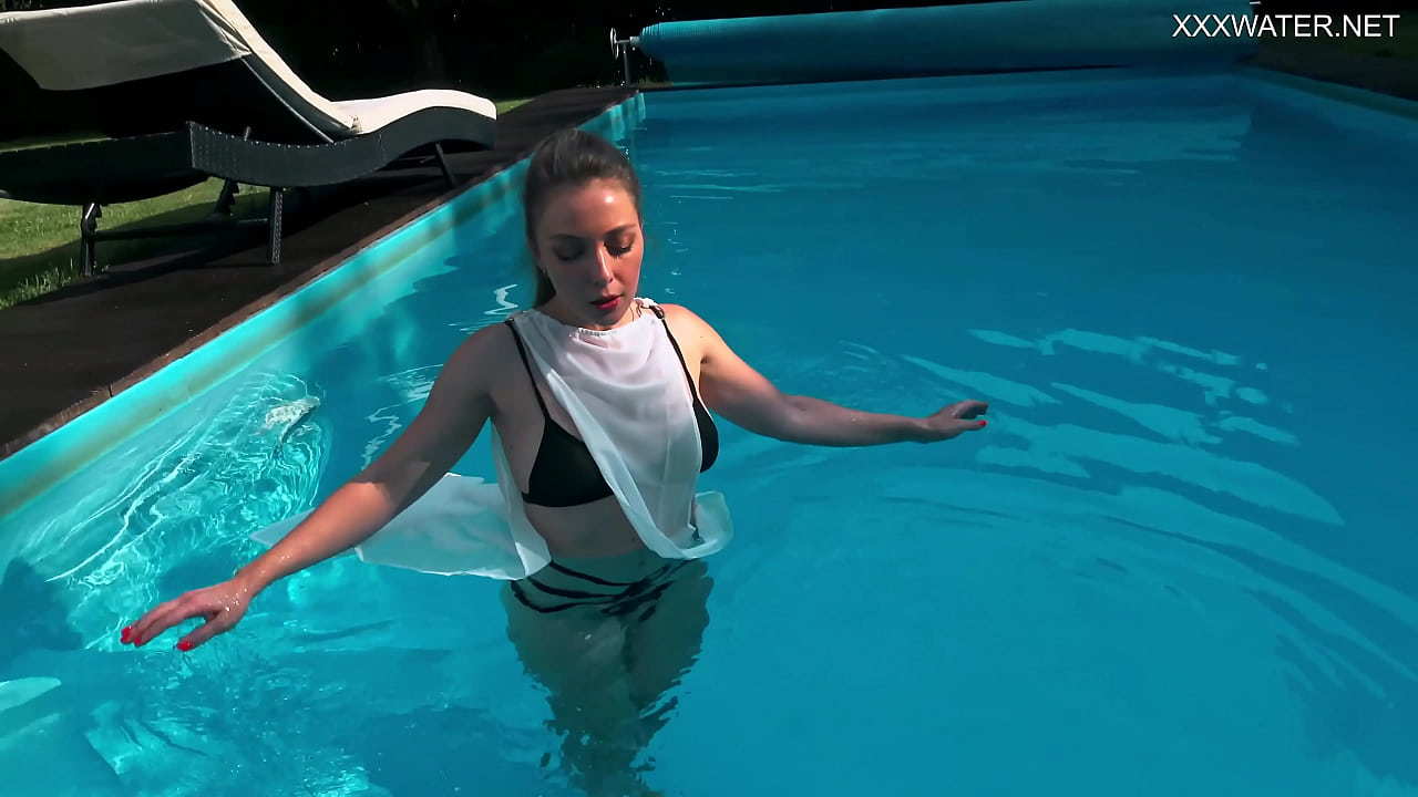 Swimming pool erotics with big tits Anastasia