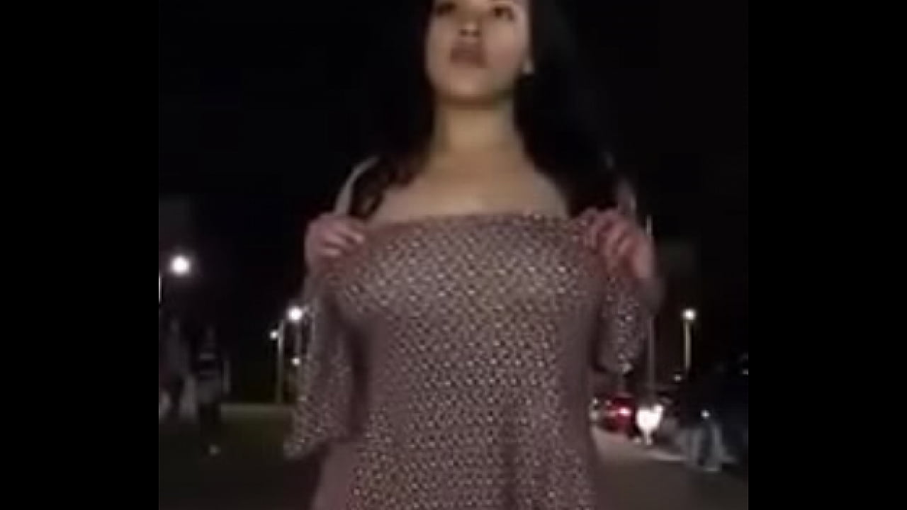 Big boobs in the street