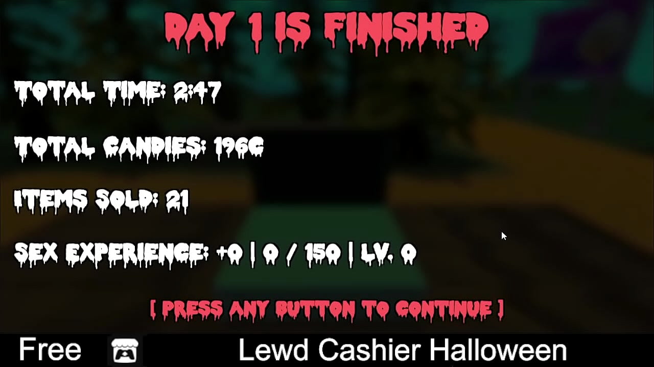 Lewd Cashier Halloween (free game itchio) Visual Novel