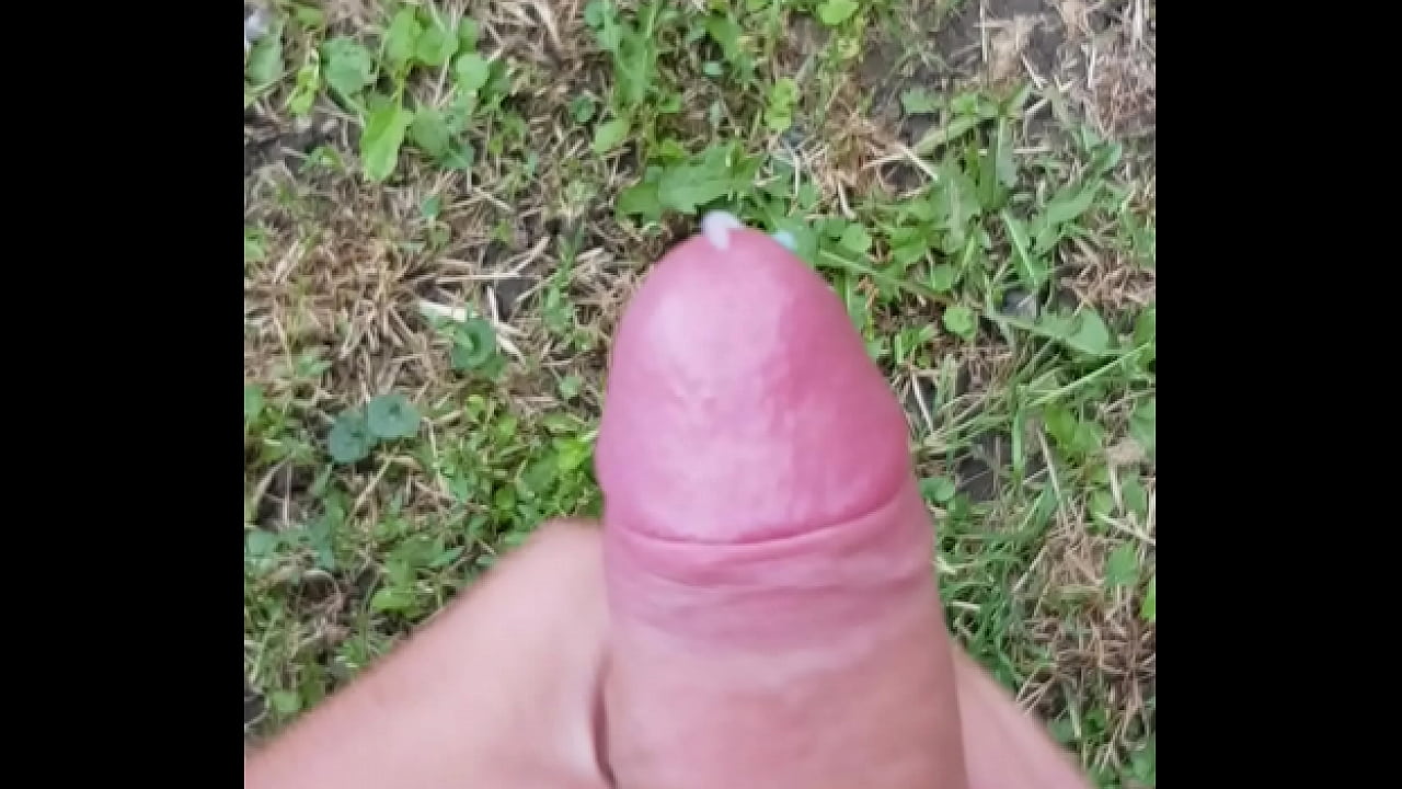 Hand cumshot in nature