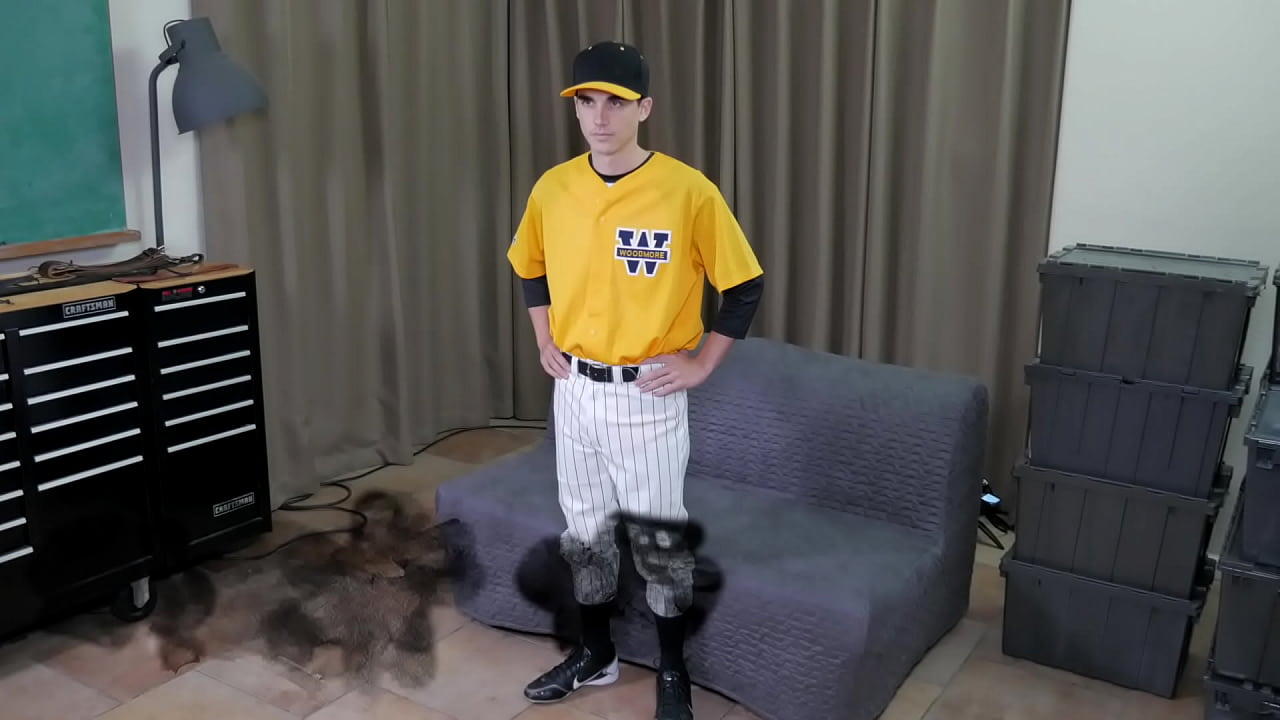 A Young Man Gets A Spanking Wearing Baseball Gear