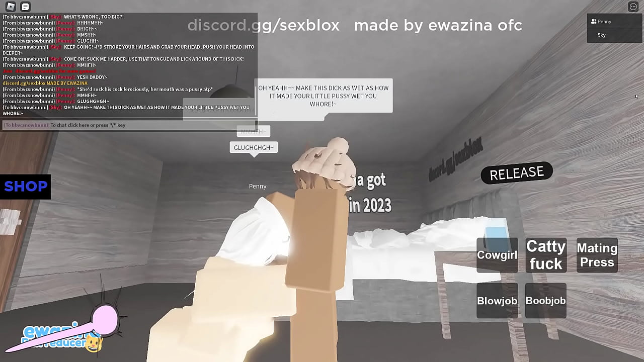 Roblox white snowbunny girl getting BBC'ed