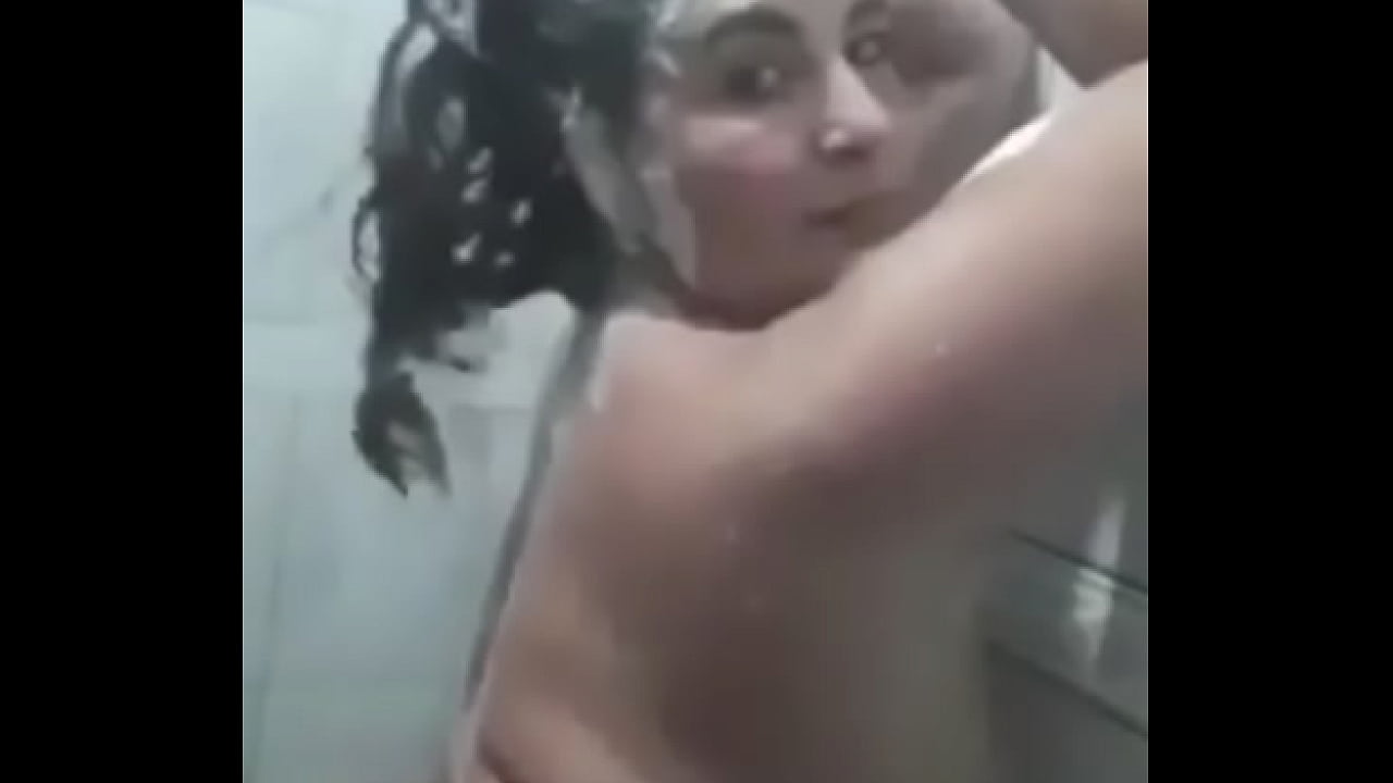 An Egyptian girl taking a shower