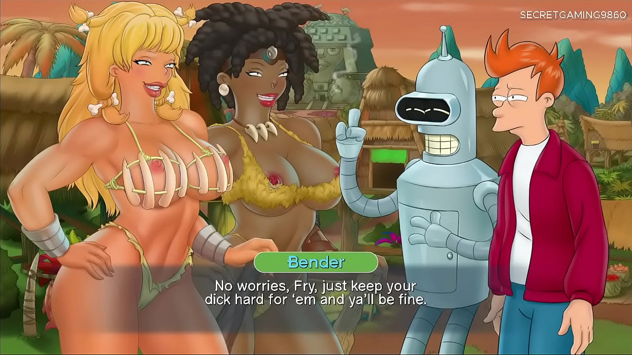 Two Giant Amazon Milfs Riding Fry's Cock -Futurama Lust in Space Parody Game 04