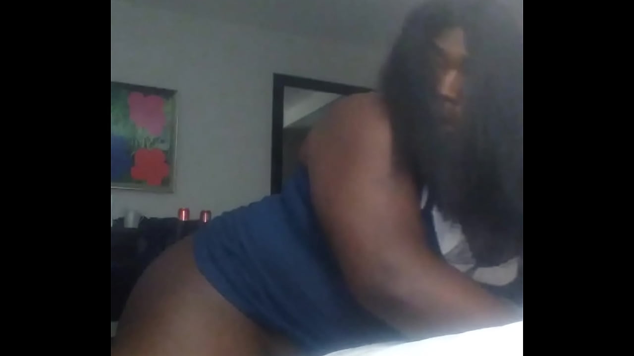 A chubby black tranny drilled