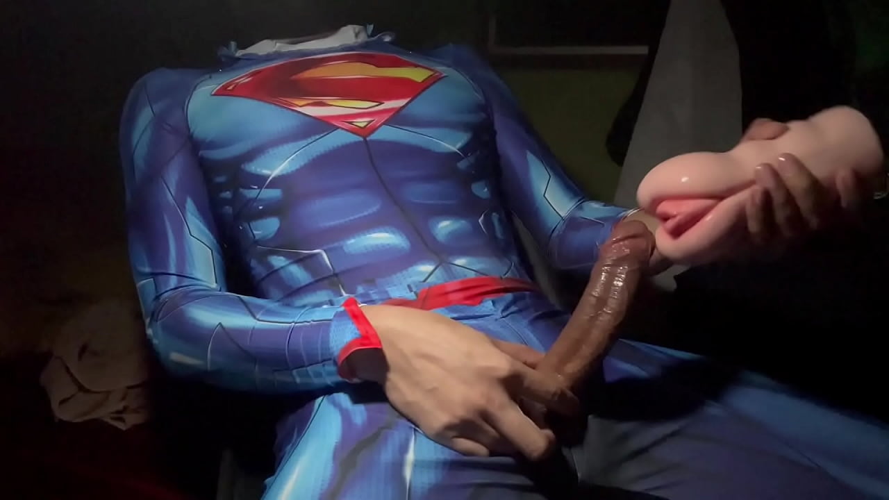Superman fucking with toy.