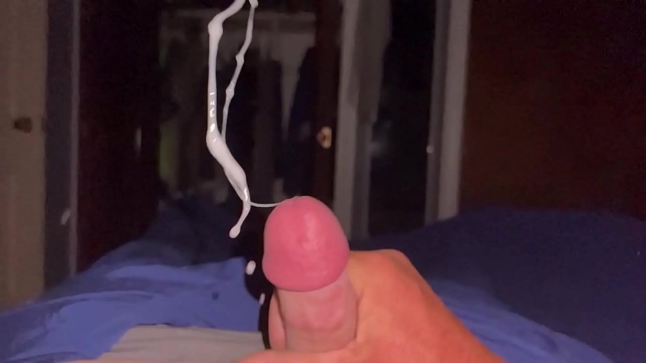 Slow motion cum shot. Blowing my load all over myself