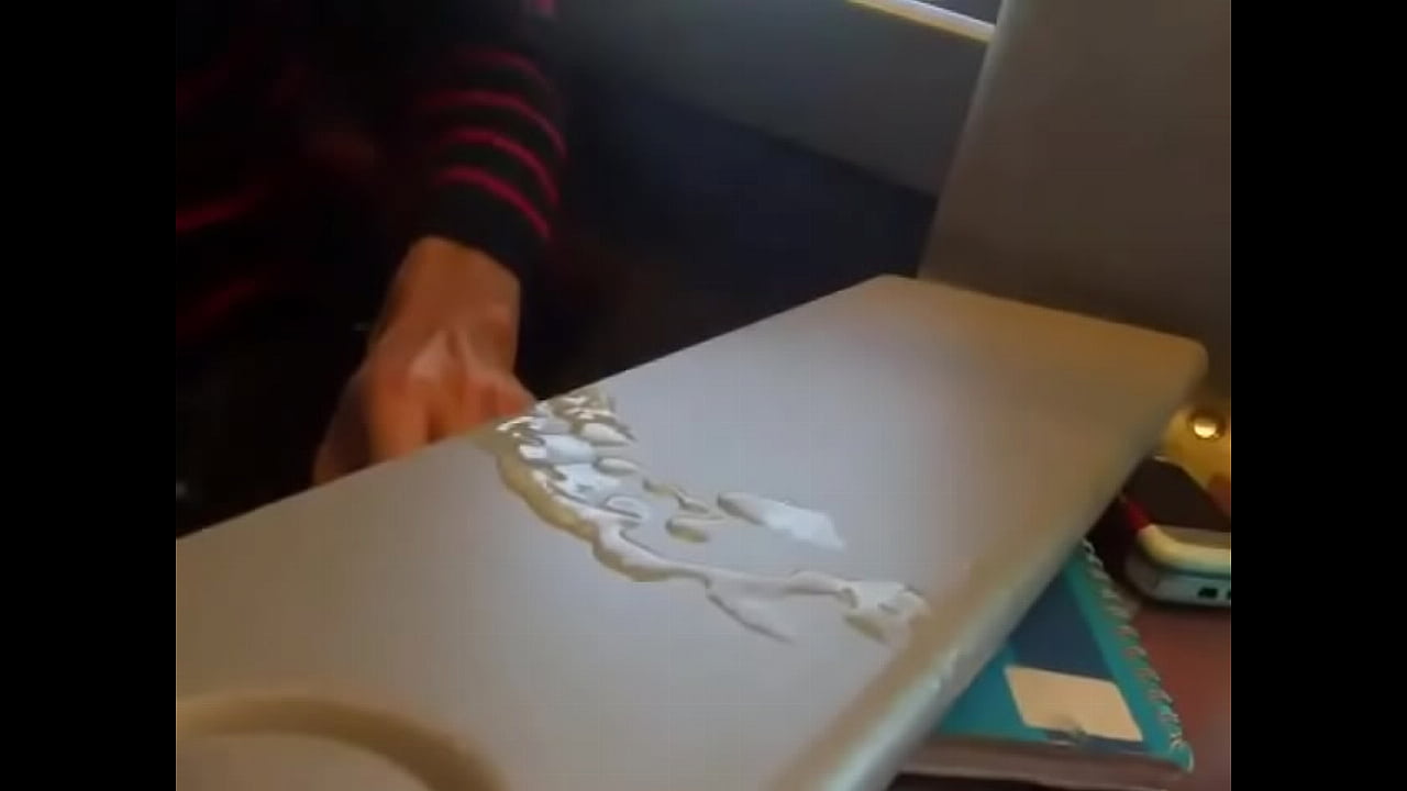 amateur cumming a lot on the train