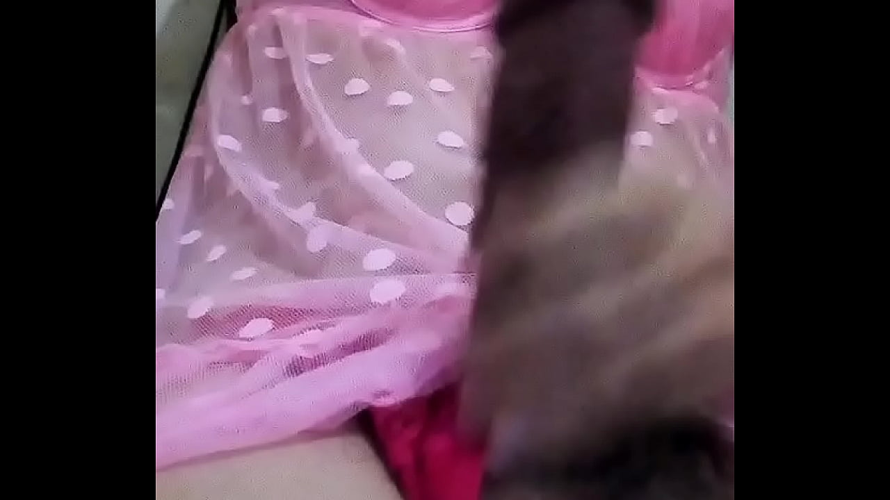 Cumming on pink babydoll