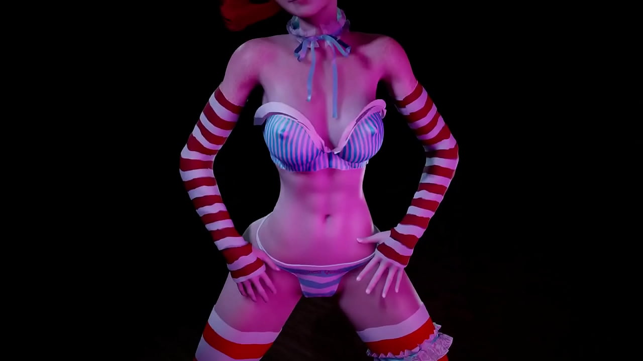 Red head girl with pigtails dancing : 3D Hentai