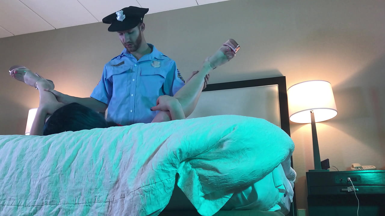 Cop Fucking Sexy Tgirl in Chastity Raw
