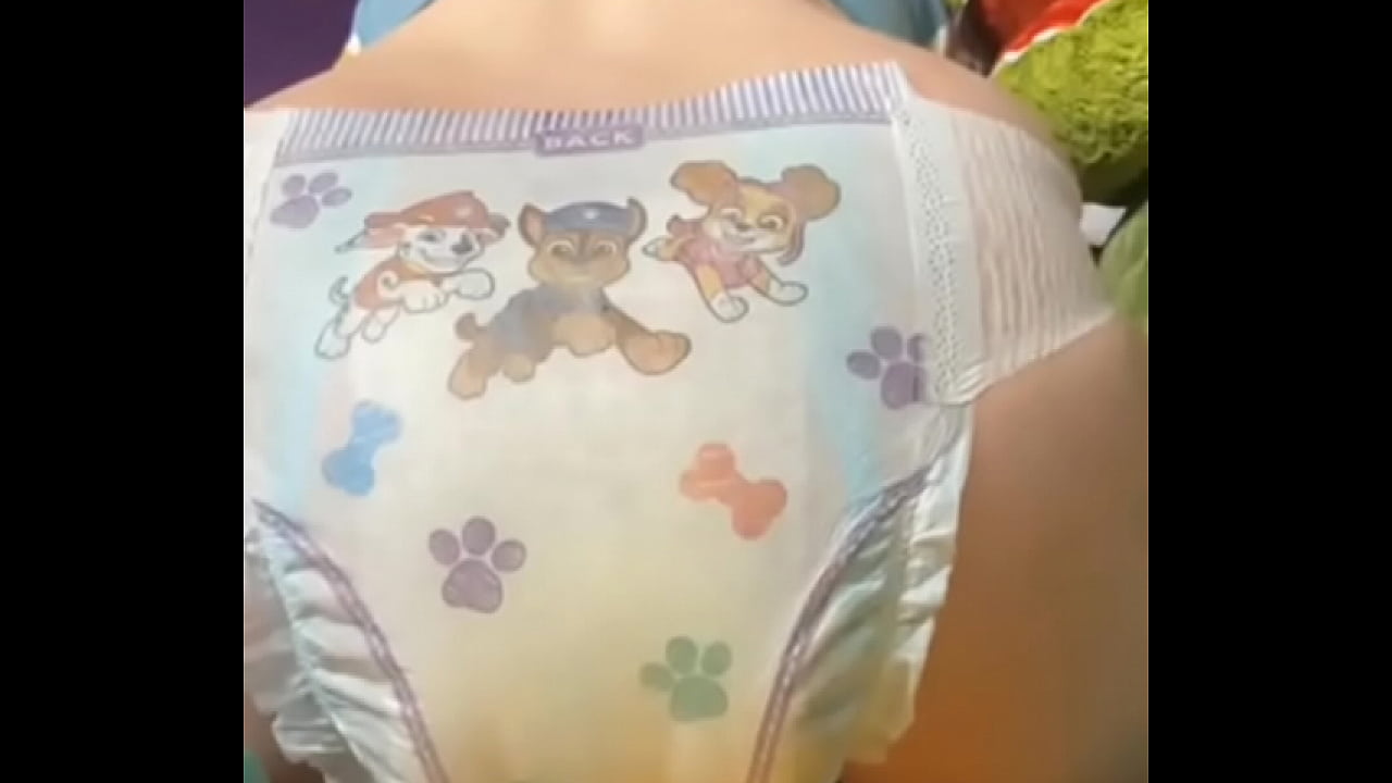 Girl Messes Small Diaper (couldn't hold it any longer)