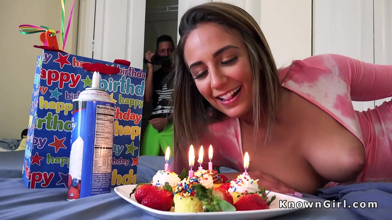 Natural busty teen bangs at Bday