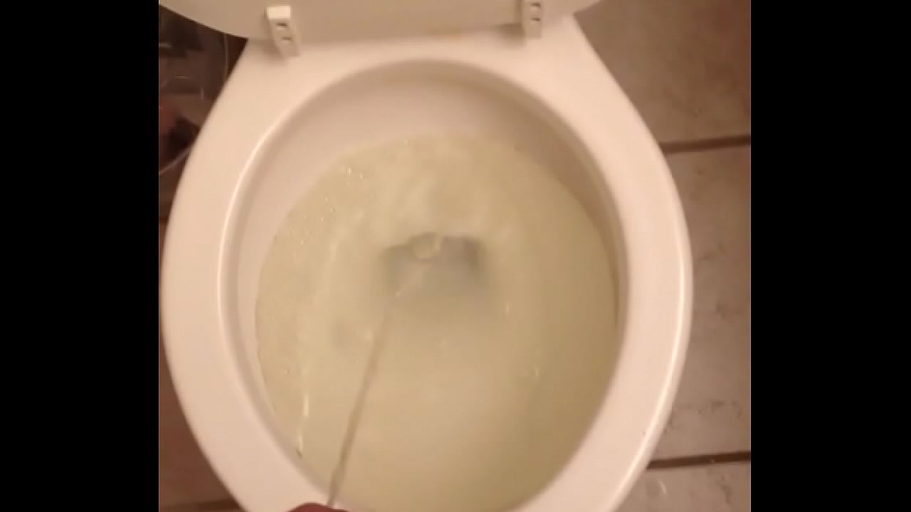 Piss in the toilet after filling a bottle with piss.