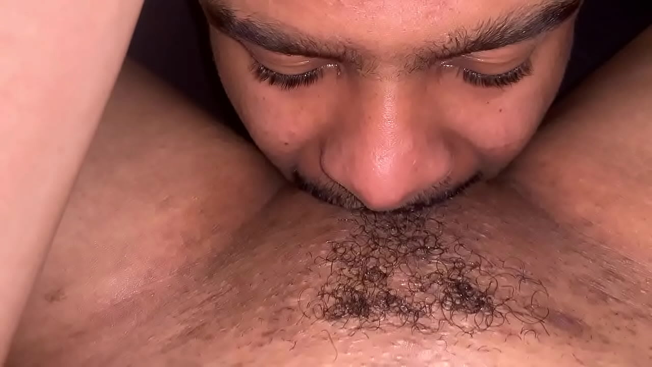 Wet pierced pussy on his chin