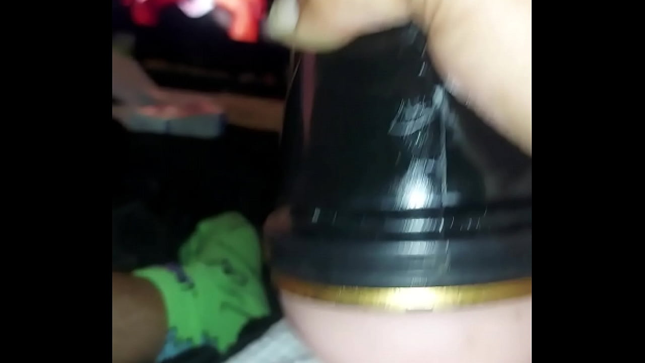 Fun with Fleshlight while watching porn