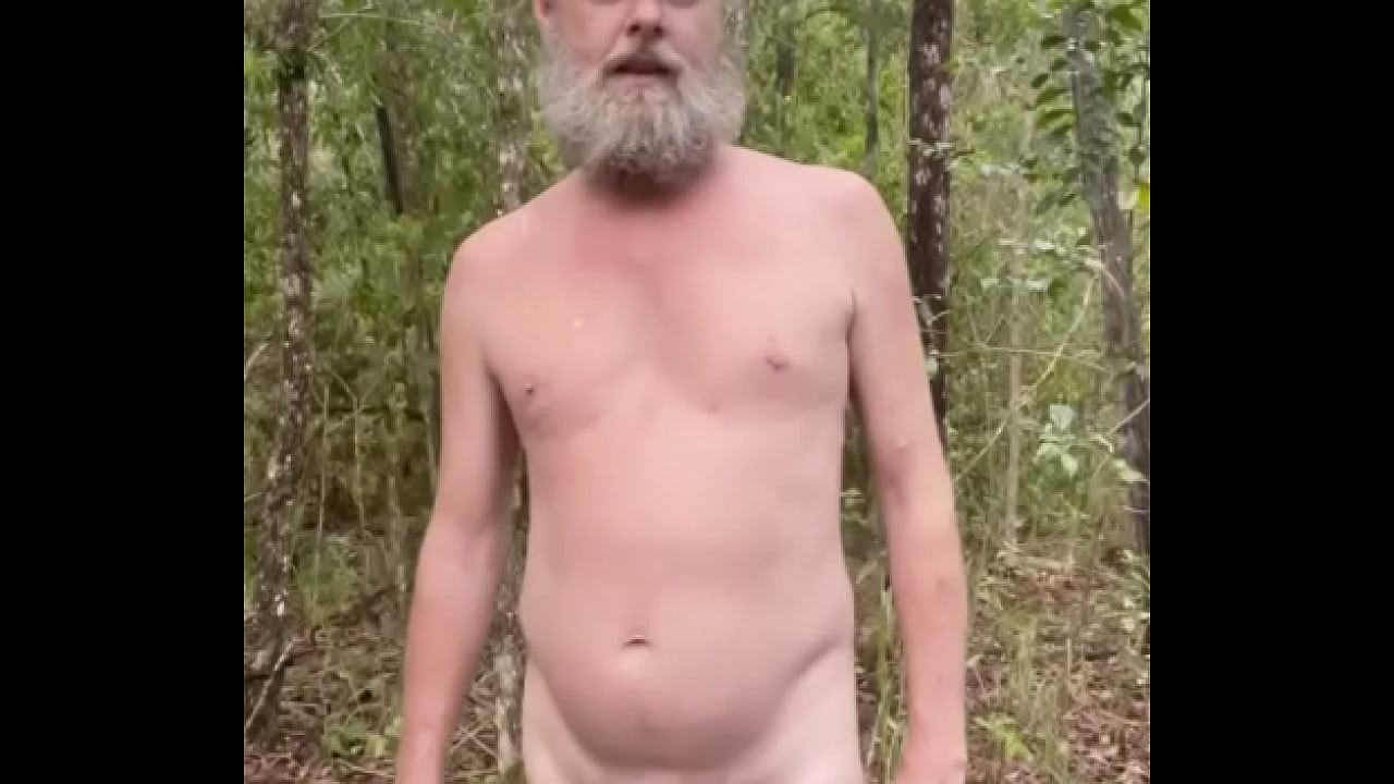 New Horny exhibitionist standing up wanking masturbating slowly talking to camera - hung Australian guy doing conservation different with cum in the forest