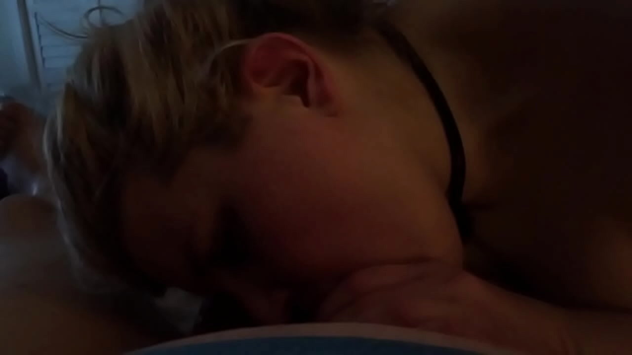 My cock being sucked by cute blonde