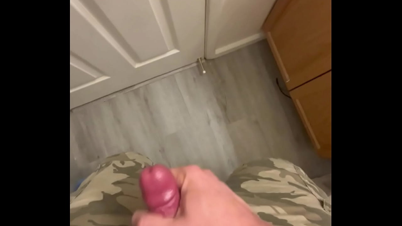 stroking my rock hard dick