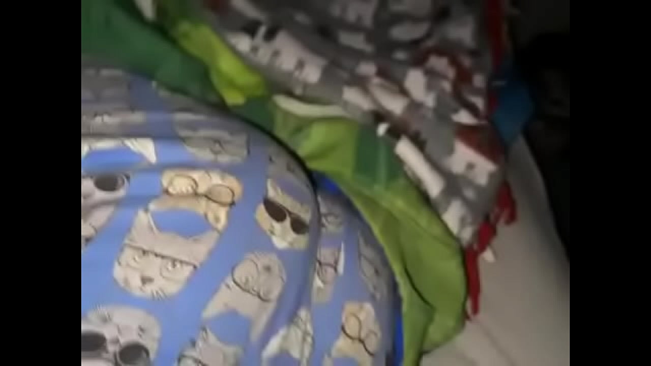 Teen boy plays with himself in bed