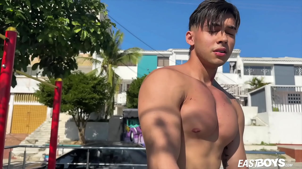 We have new sexy dude for you, Jhon Connor. Jhon has a strong body, massive pecs and big arms, result of spending his free time at workout parks. We take you to one of those places and then we also go for a ride with Jhon.