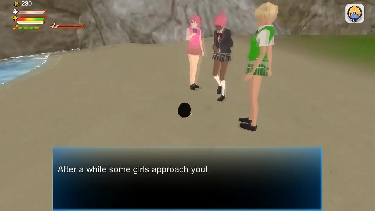 3D game Studentgirls piss on beach