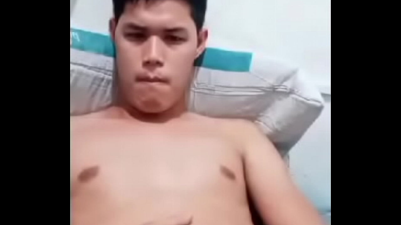 Asian guy masturbating