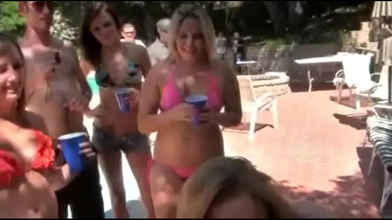 Horny amateur sluts turn pool party into a fuck fest