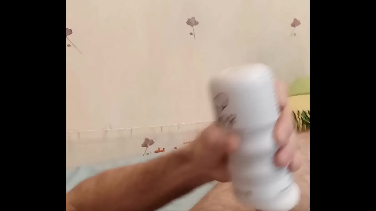 new sensations in the condom. cum in a toy