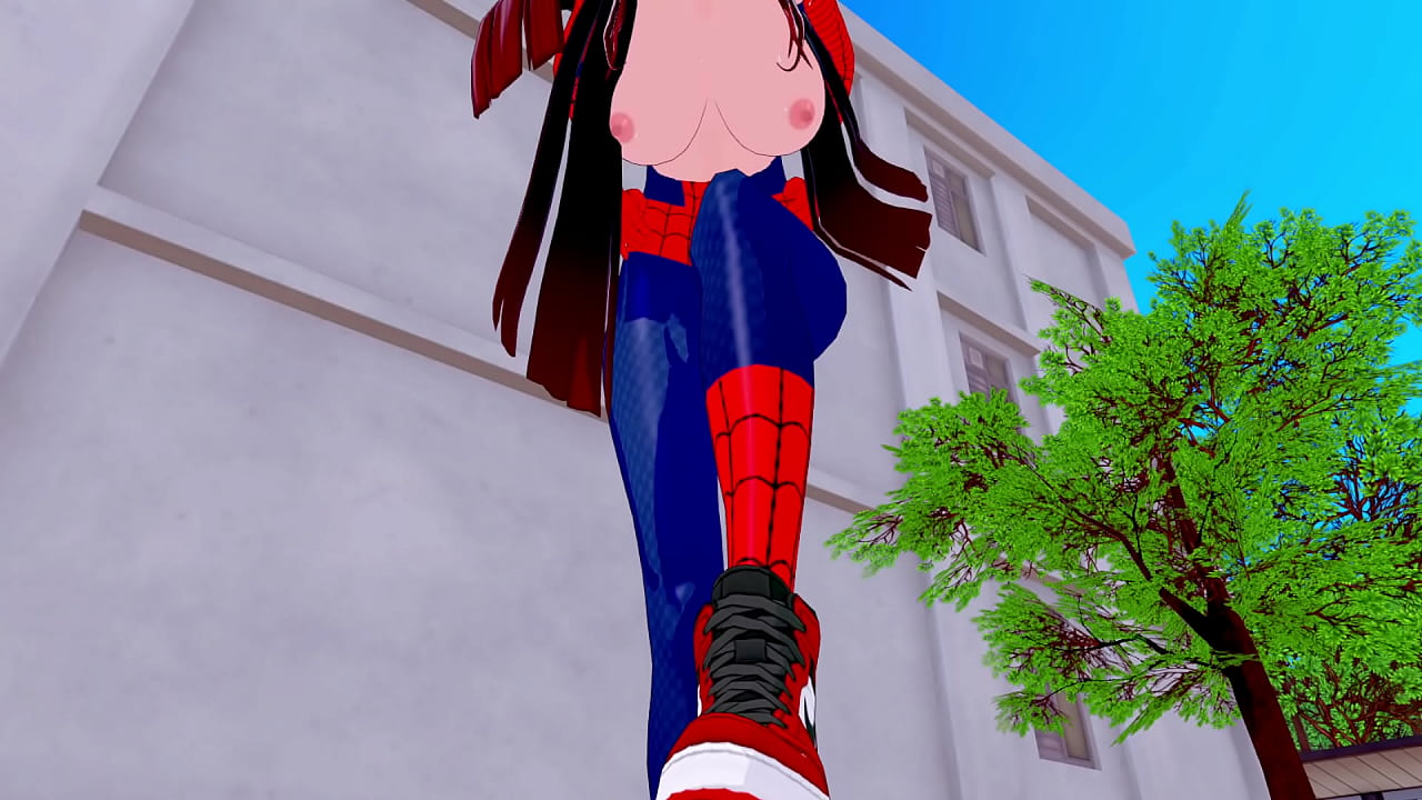 Nezuko big boobs spider-man Cosplay hentai animation 3d game