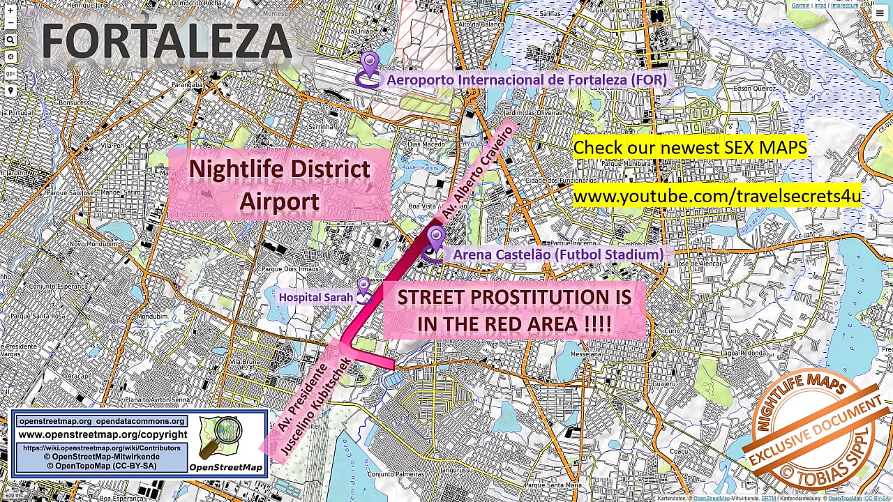 Street Prostitution Map of Fortaleza with Indication where to find Streetworkers, Freelancers and Brothels. Also we show you the Bar, Nightlife and Red Light District in the City