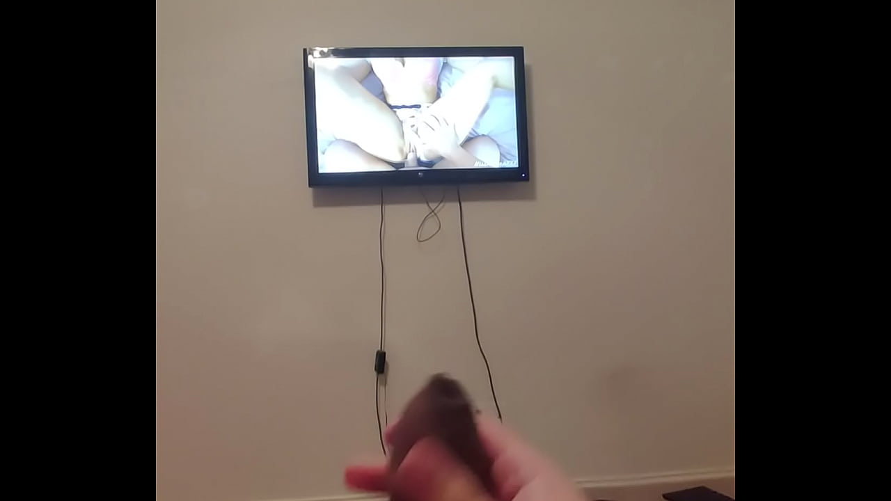 Uncut cock creaming to porn