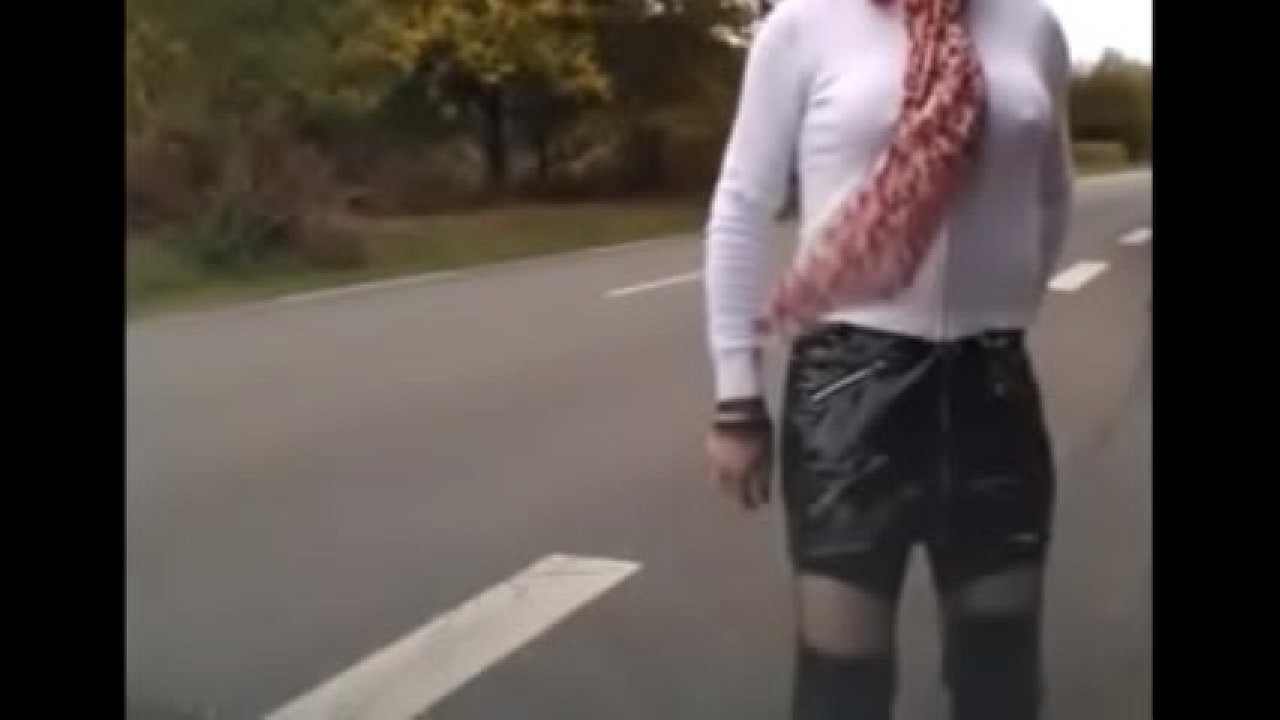 A french CD outdoor in bitch outfit